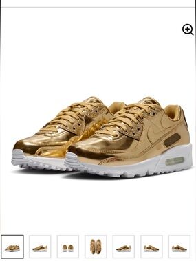 New in Box: Nike Air Max 90 Women's Metallic Gold Sneakers in Sz: US 7.5